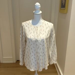 Joie Silk Blouse with Glasses of Champagne